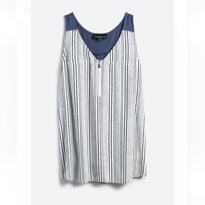 FORTUNE + IVY - Lighton Zip Detail Mixed Material Blouse